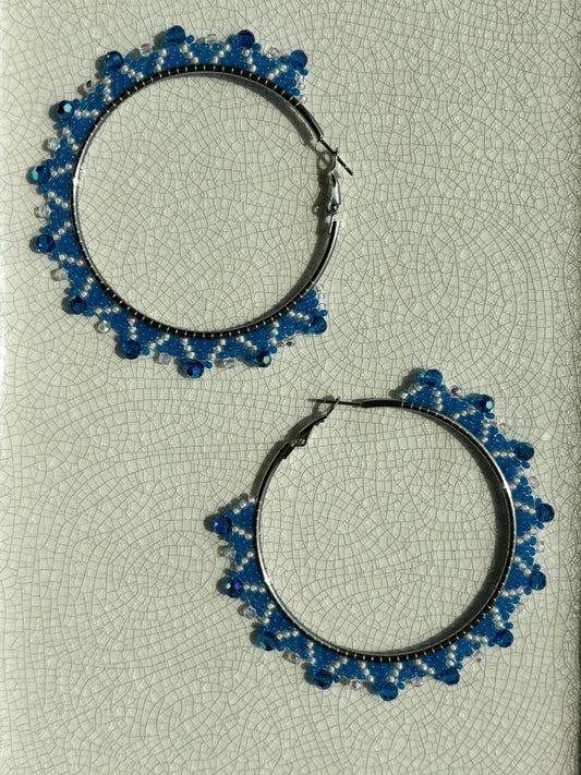 Geometric Blue Hoops