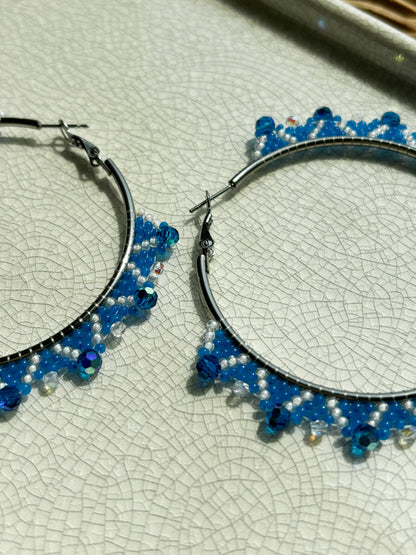 Geometric Blue Hoops