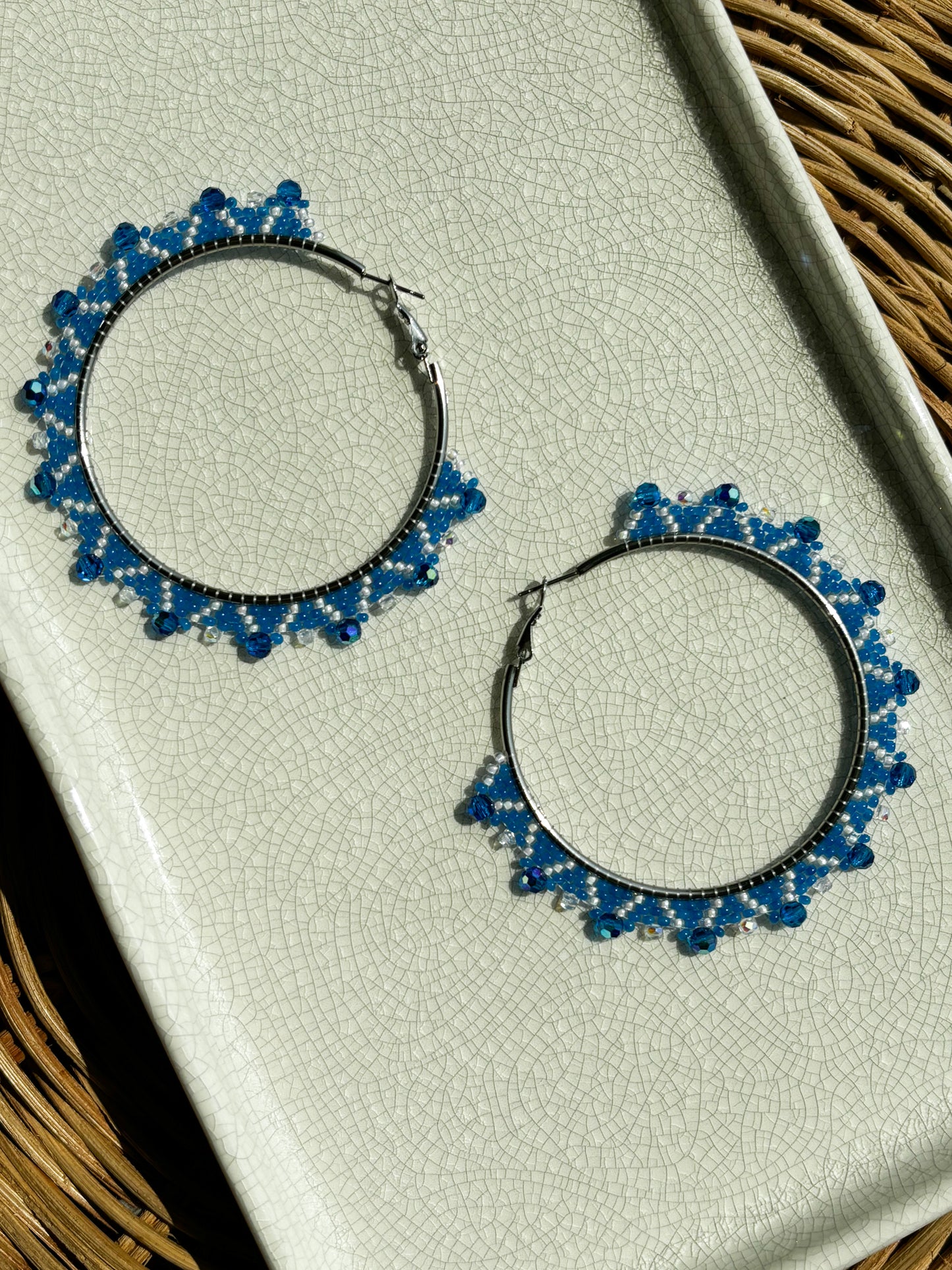 Geometric Blue Hoops